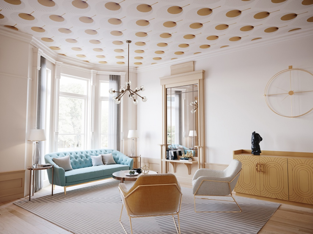 2026 home design trend prediction: Bold Ceilings, Patterned Floors & Statement Surfaces